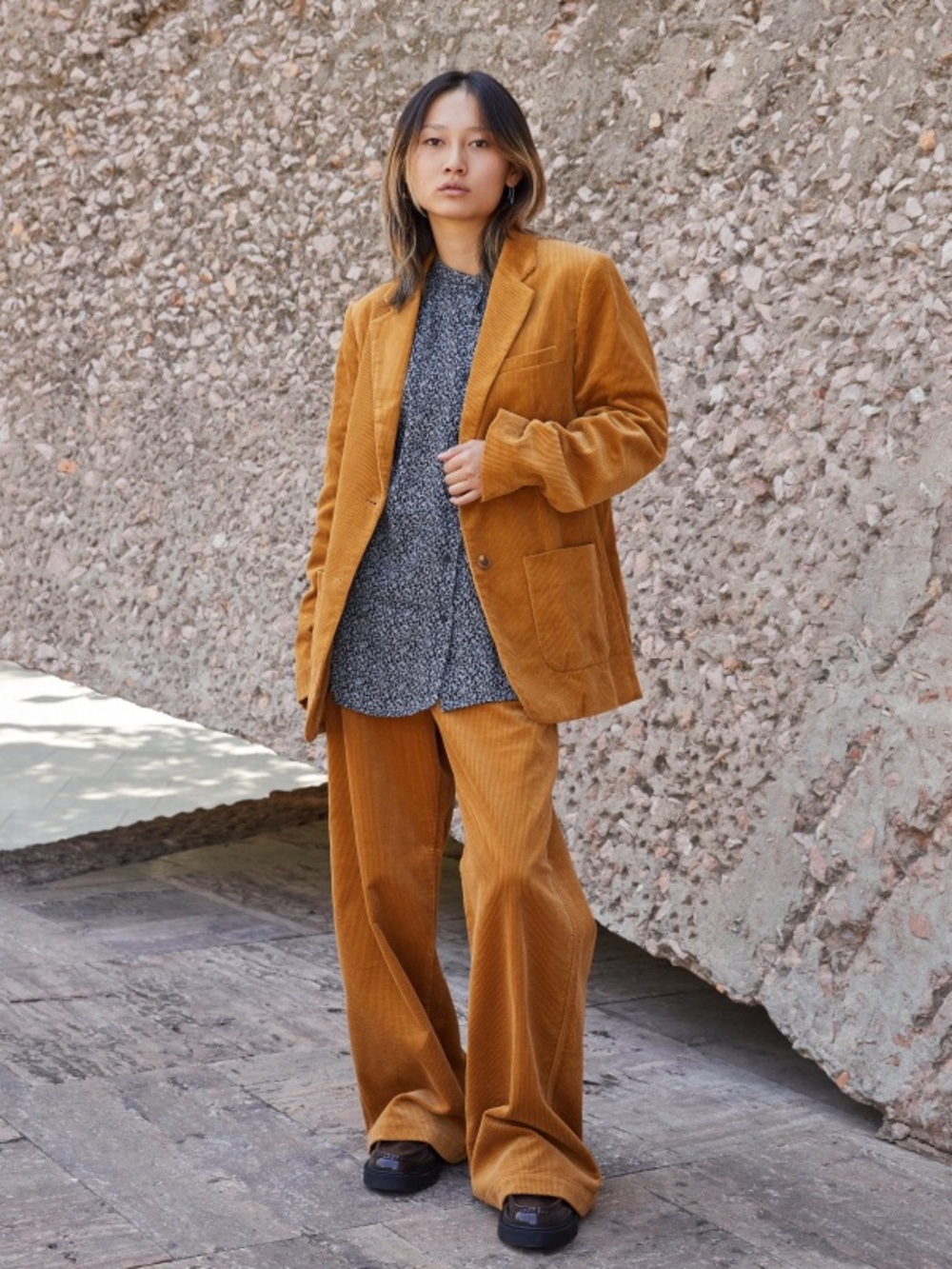 Uniqlo C - Corduroy Wide-Leg Pants in Caramel S